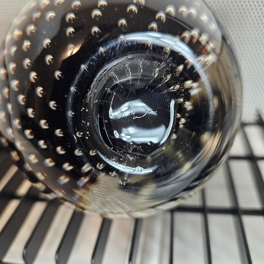 Vintage Black Murano Bullicante Art Glass Paperweight Decor - Picture 8 of 10